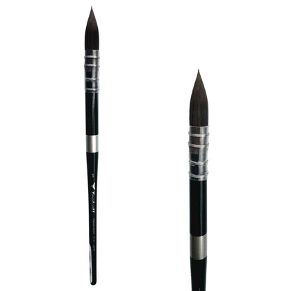 Trekell Onyx Synthetic Squirrel Short Handle Artist Brush, size #1 round, works exceptionally well with acrylic, watercolor, and oil paint.