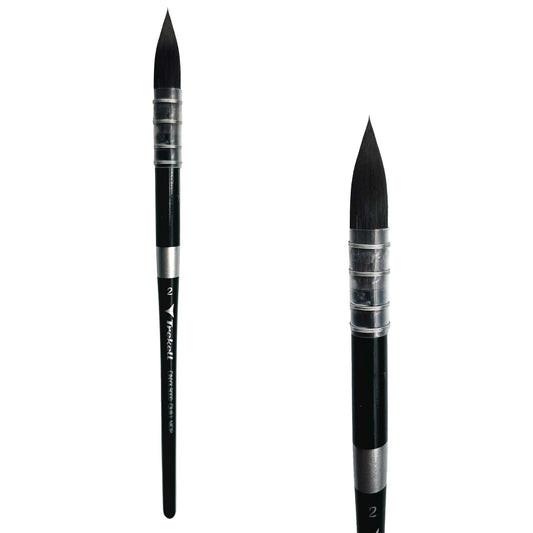 Trekell Onyx Synthetic Squirrel Short Handle Artist Brush, size #2 quill mop, works exceptionally well with acrylic, watercolor, and oil paint.