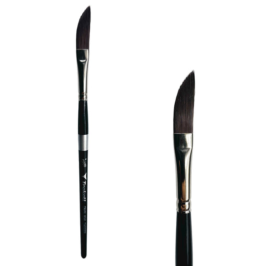 Trekell Onyx Synthetic Squirrel Short Handle Artist Brush, size 3/8" Dagger, works exceptionally well with acrylic, watercolor, and oil paint.