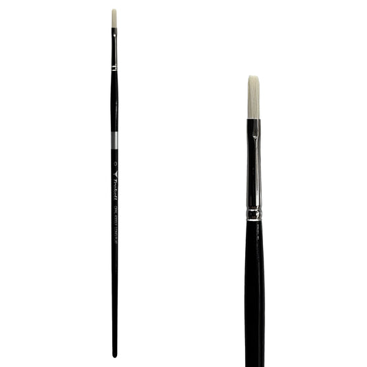 TrekellOpal Synthetic Hog Bristle Long Handle Artist Brush, size #0 Long Flat, ideal for Watercolor, Oil, and Acrylic Painting
