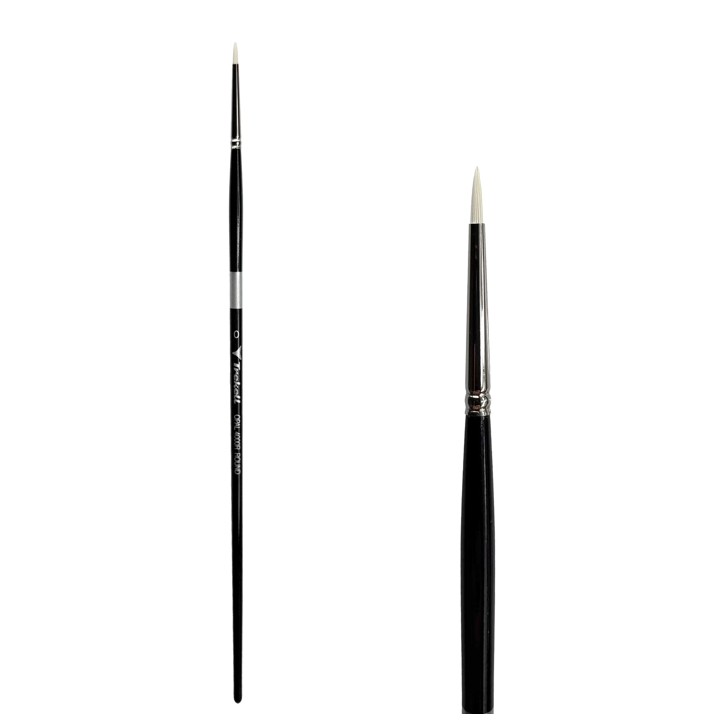 TrekellOpal Synthetic Hog Bristle Long Handle Artist Brush, size #0 Round, ideal for Watercolor, Oil, and Acrylic Painting