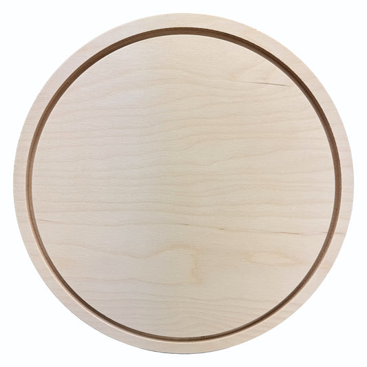 Trekell 12" round floater wood panel made from 1/2" Baltic birch with routed 1/4" gap and 1/2" frame edge, pre-sanded smooth surface with keyhole backing, ready for sealing and priming for multiple painting media.
