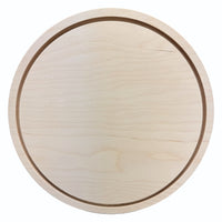 Trekell 12" round floater wood panel made from 1/2" Baltic birch with routed 1/4" gap and 1/2" frame edge, pre-sanded smooth surface with keyhole backing, ready for sealing and priming for multiple painting media.
