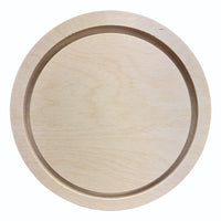 Trekell 6" round floater wood panel made from 1/2" Baltic birch with routed 1/4" gap and 1/2" frame edge, pre-sanded smooth surface with keyhole backing, ready for sealing and priming for multiple painting media.