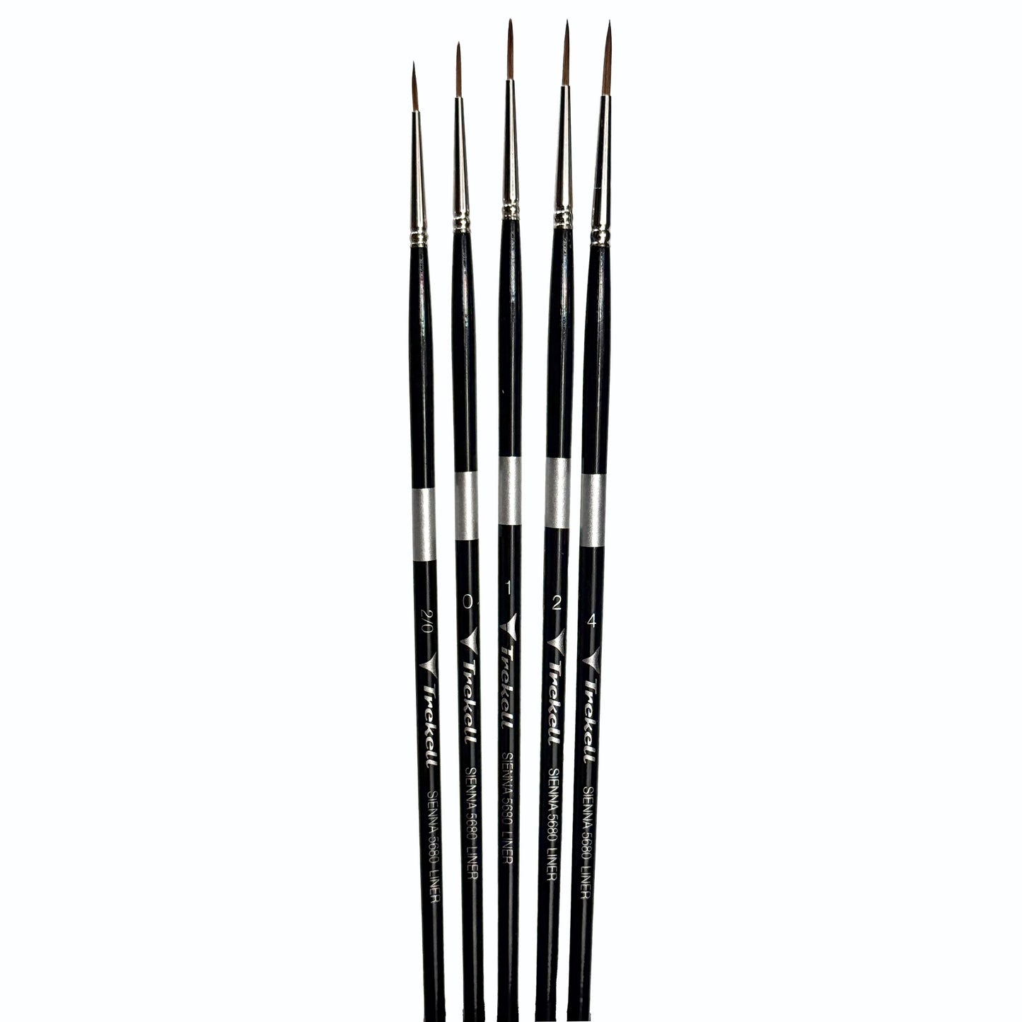 Trekell Sienna Synthetic Red Sable Long Handle Artist Brush, complete set  Liner, is high-quality brush features synthetic red sable bristles that mimic natural sable, perfect for oil, watercolor, and acrylic painting.