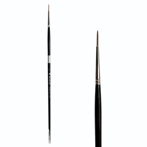 Trekell Sienna Synthetic Red Sable Long Handle Artist Brush, size #0 Liner, is high-quality brush features synthetic red sable bristles that mimic natural sable, perfect for oil, watercolor, and acrylic painting.