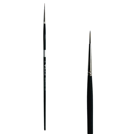 Trekell Spectrum Long Handle Artist Brush, size #0 Liner, Long handle design ideal for acrylic, oil, watercolor & more.