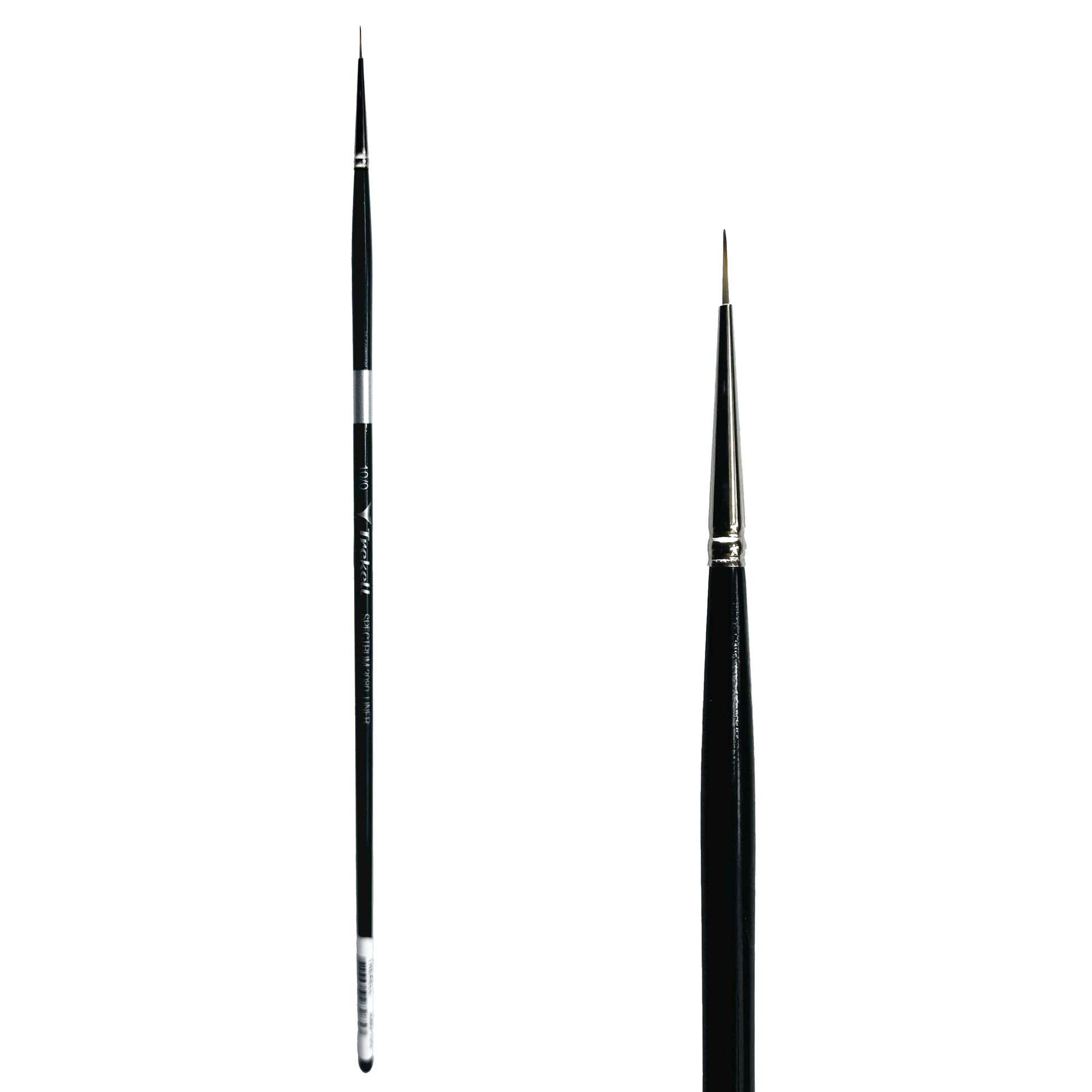 Trekell Spectrum Long Handle Artist Brush, size #10/0 Liner, Long handle design ideal for acrylic, oil, watercolor & more