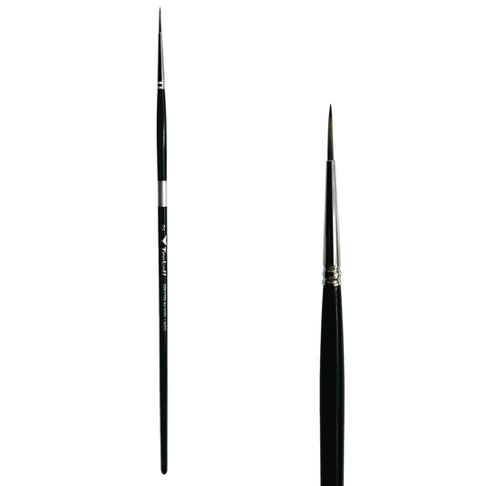 Trekell Spectrum Long Handle Artist Brush, size #2 Liner, Long handle design ideal for acrylic, oil, watercolor & more.