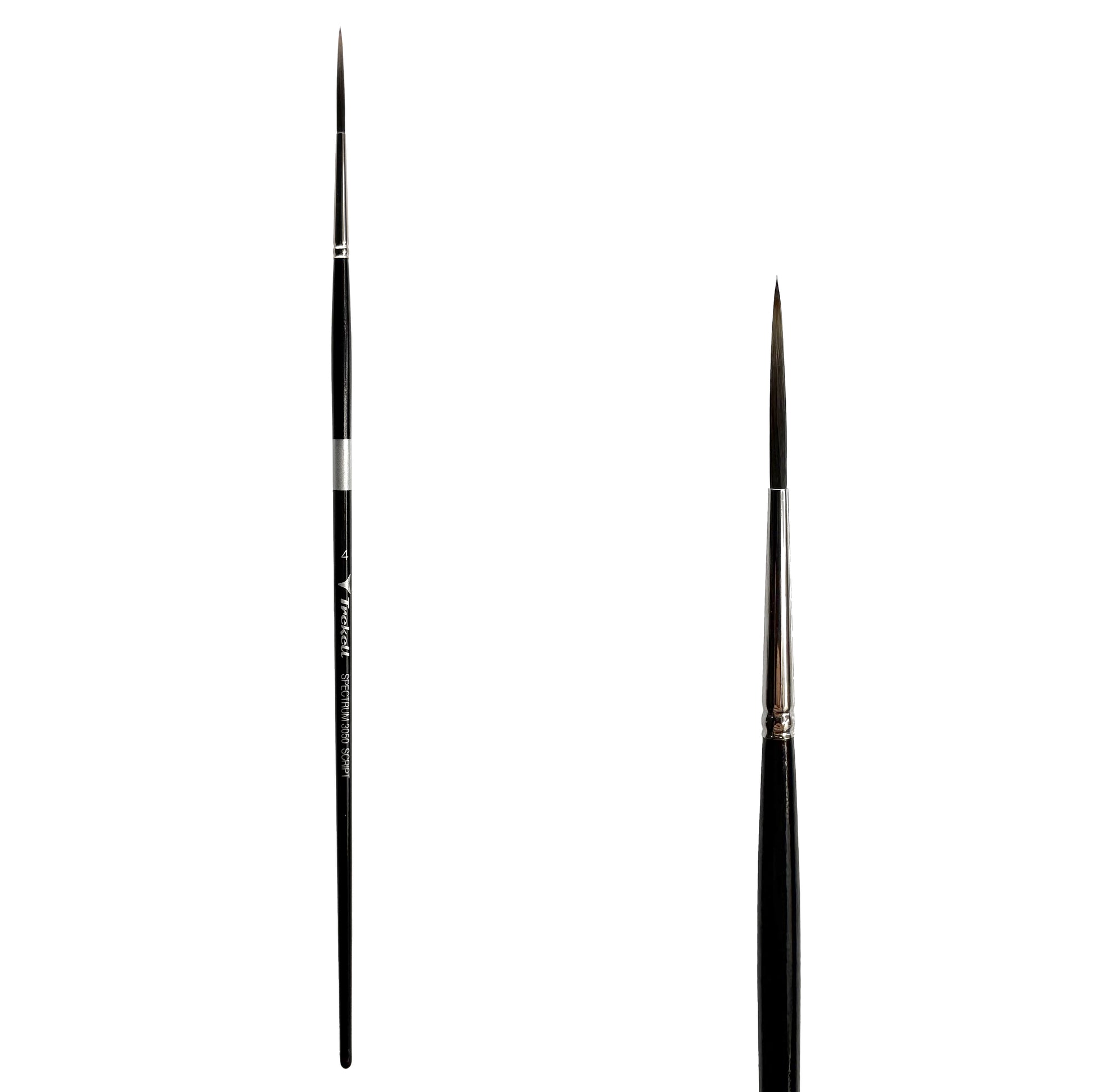 Trekell Spectrum Long Handle Artist Brush, size #4 Script Rigger, Long handle design ideal for acrylic, oil, watercolor & more.
