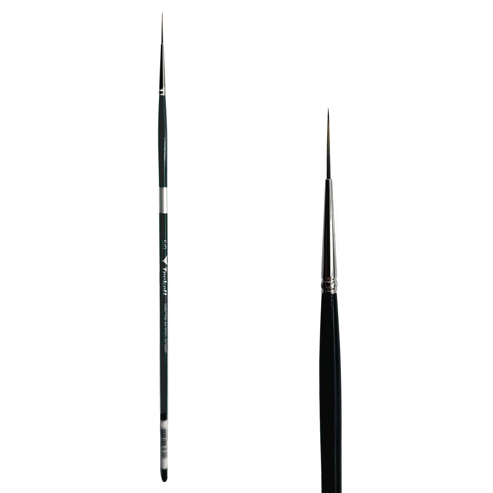 Trekell Spectrum Long Handle Artist Brush, size #5/0 Script Rigger, Long handle design ideal for acrylic, oil, watercolor & more.