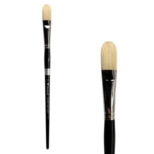 Trekell Trekell Hog Bristle Long Handle Artist Brush, size #10 Filbert, ideal for Oil and Acrylic Painting