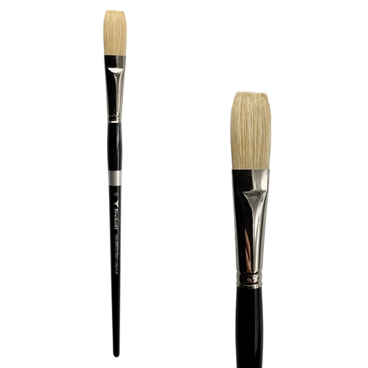 Trekell Trekell Hog Bristle Long Handle Artist Brush, size #10 Long Flat, ideal for Oil and Acrylic Painting
