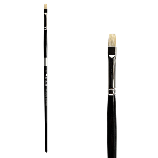 Trekell Trekell Hog Bristle Long Handle Artist Brush, size #2 Bright, ideal for Oil and Acrylic Painting