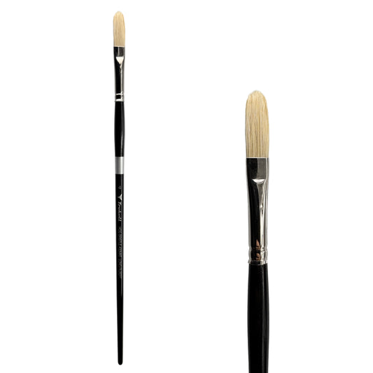 Trekell Trekell Hog Bristle Long Handle Artist Brush, size #4 Long Filbert, ideal for Oil and Acrylic Painting