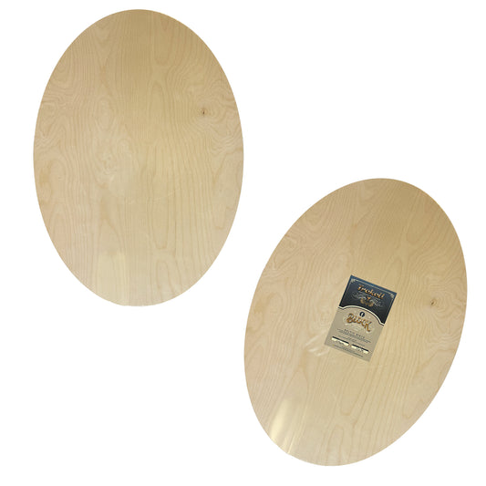 Trekell 17" x 24" unprimed 1/2" Baltic birch oval wood painting panel with pre-sanded smooth surface, durable wooden canvas for oil, acrylic, watercolor, gouache, ink, charcoal, pastel, pencil, and mixed media.