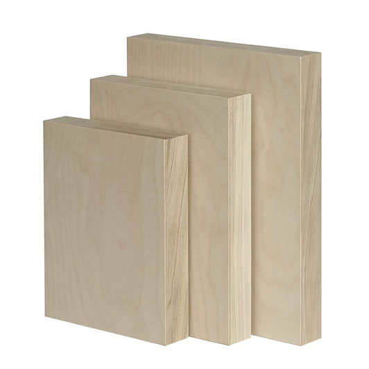 Trekell 6" x 8" unprimed Baltic birch wood panel with 1 3/4" gallery profile cradle, pre-sanded smooth surface, sturdy wooden canvas ready for sealing and priming for various painting media.