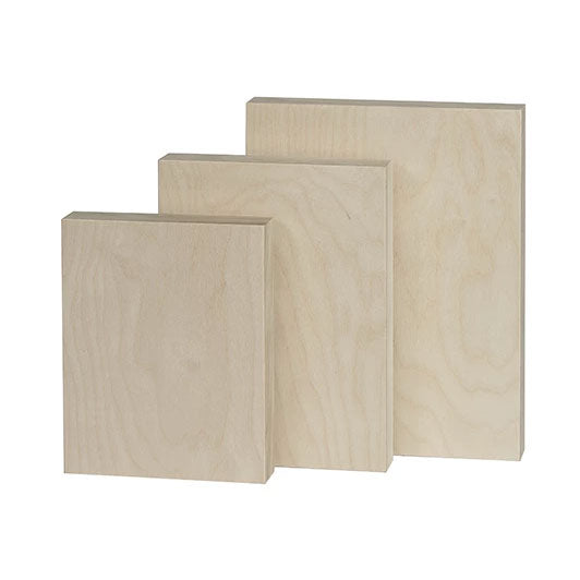 Trekell 6" x 6" unprimed Baltic birch wood panel with 1" traditional profile cradle, pre-sanded smooth surface, sturdy wooden canvas ready for sealing and priming for multiple painting media.