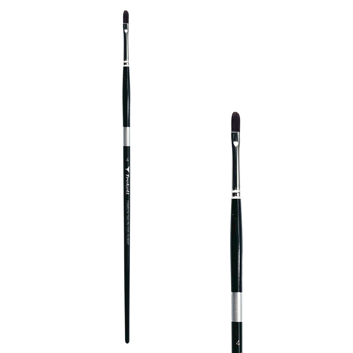 Trekell Crimson Taklon Long Handle Artist Brush - Size #4 Filbert