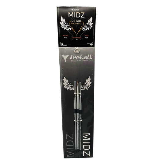 Trekell MIDZ Detail Brush Set - Synthetic Artist Brushes for Oil, Acrylic and Watercolor - Trekell Art Supplies
