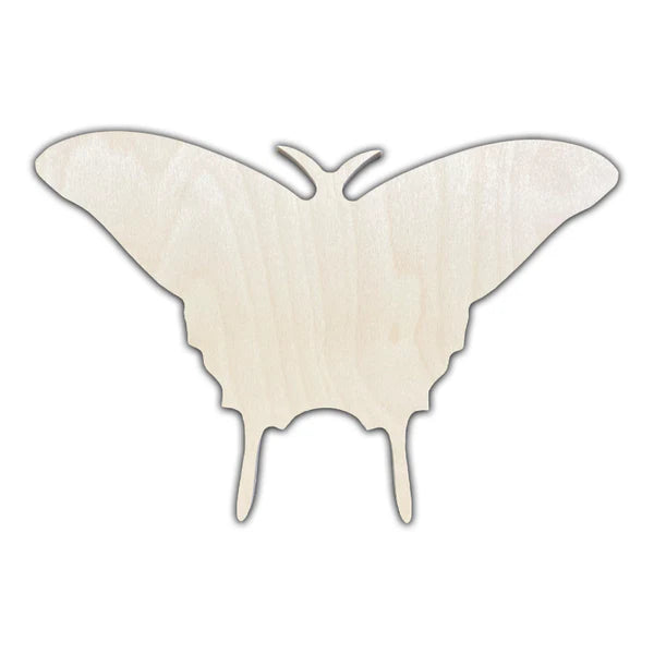 a wood canvas in the shape of a moth