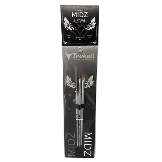 Trekell MIDZ Nature Brush Set - Synthetic Artist Brushes for Oil, Acrylic and Watercolor - Trekell Art Supplies