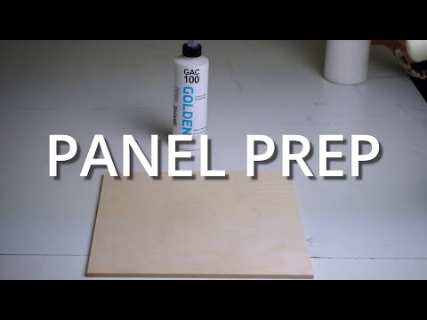 Sealing and priming wood panel art surfaces with acrylic gesso or