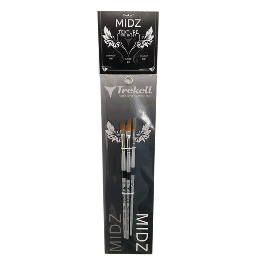 Trekell MIDZ Texture Brush Set - Synthetic Artist Brushes for Oil, Acrylic and Watercolor - Trekell Art Supplies