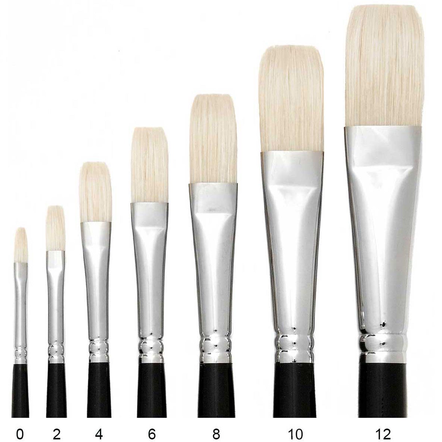 Oil Acrylic Watercolor Paint Brushes Set with Natural Hog Hair