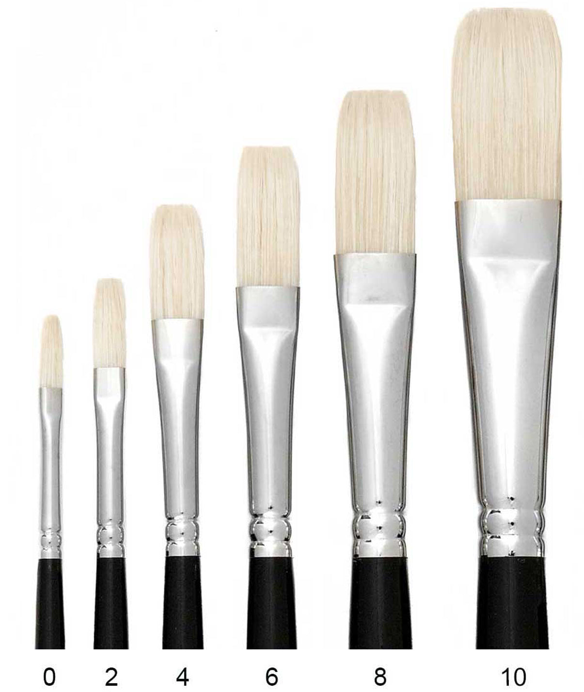 Oil Acrylic Paint Brushes Artist Fan Paint Brush Set Hog Bristle Long  Handle