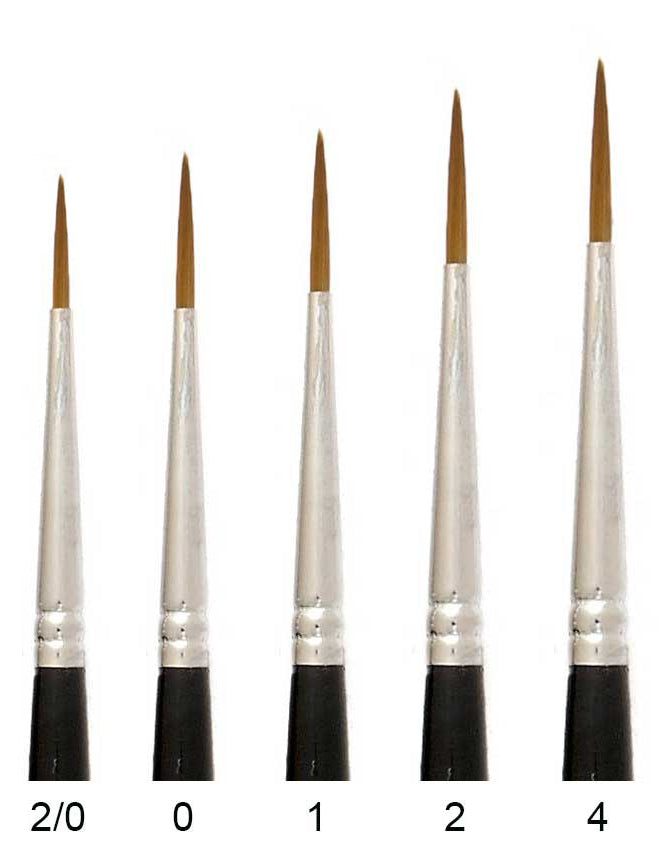 Sable Art Brushes Script Brush 10/0, 5/0, or 3/0 - FLS Discount Supplies