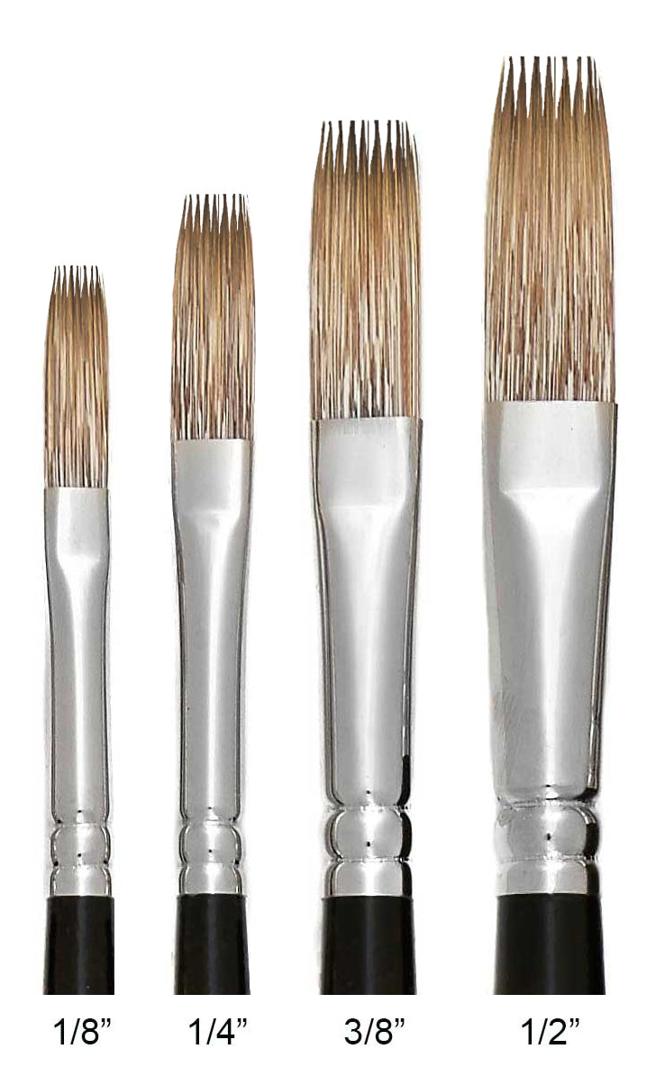 Legion - Synthetic Mongoose Oil and Acrylic Artist Brushes - 10" Long Handle for oil and acrylic painting glazing precision detail blending Trekell Art Supplies Long Grainer Comber