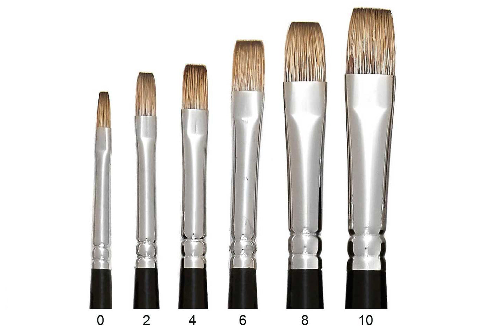 Legion - Synthetic Mongoose Oil and Acrylic Artist Brushes - 10" Long Handle for oil and acrylic painting glazing precision detail blending Trekell Art Supplies Flat