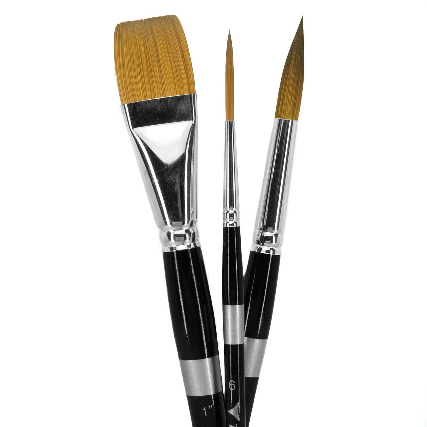 Series 7050 Short Handled Kolinsky Sable Brushes size 3/0, round (pack of  3) 