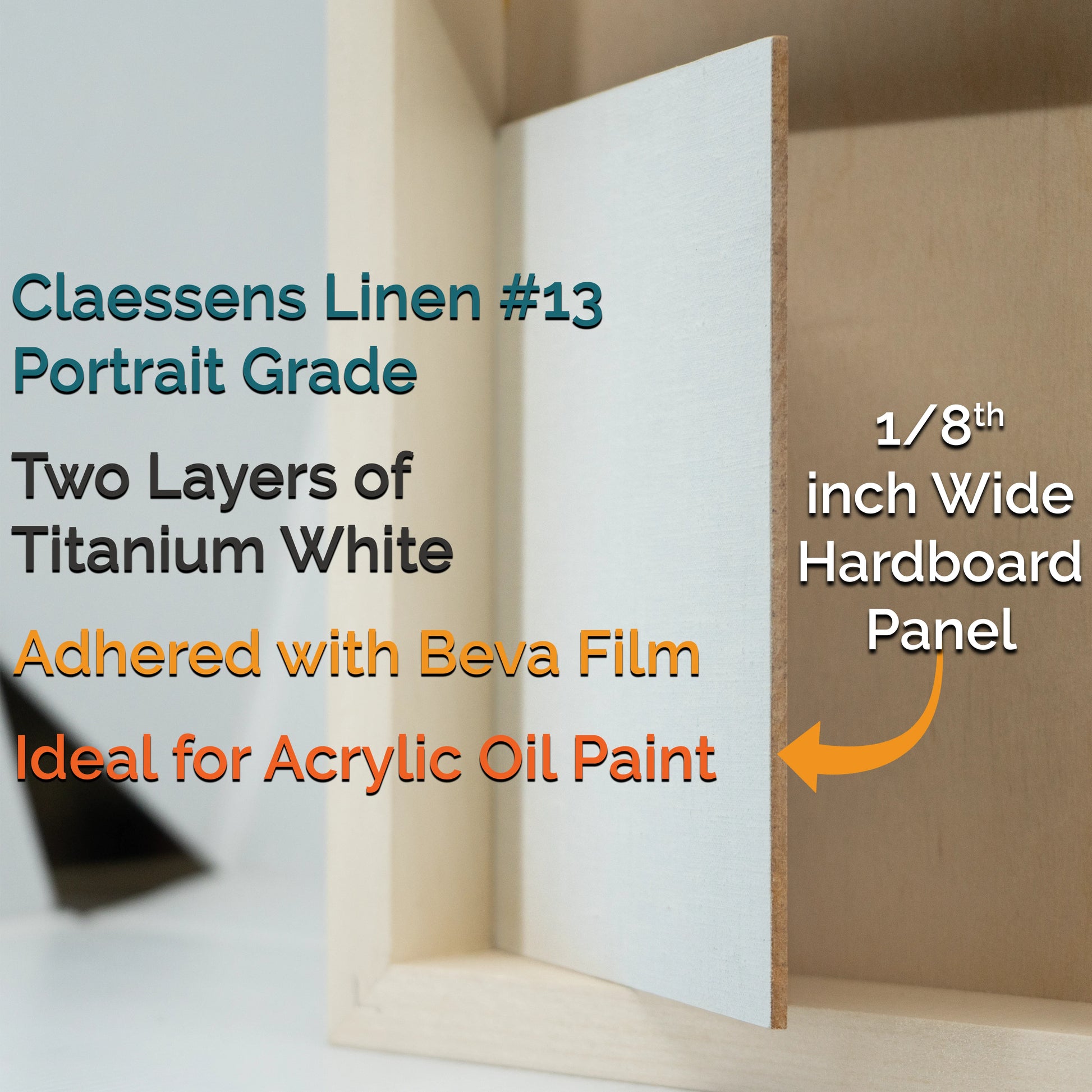 Acrylic Primed Linen Painting Panel - Hardboard Universal Primed Canvas for Oil and Acrylic Paint - Trekell Art Supplies