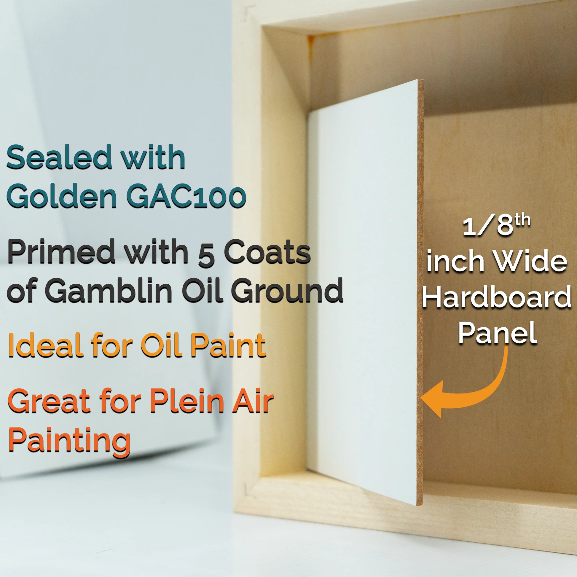 Trekell Art Supplies Oil Ground Hardboard Canvas Panel Board 1/8" thick for Oil Painting Oil Paint