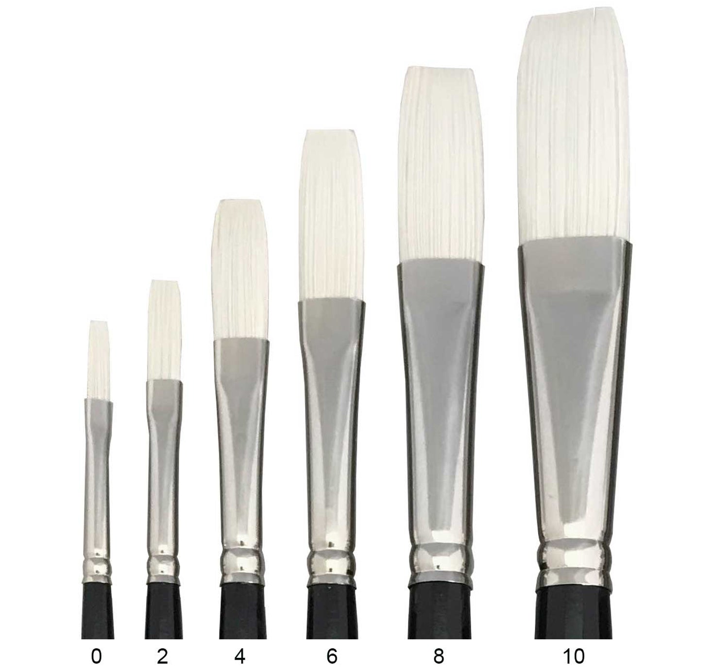Trekell Art Supplies Opal Synthetic Hog Bristle Artist Brushes Vegan Friendly For oil and acrylic paint long handle oil painter acrylic painter long flat