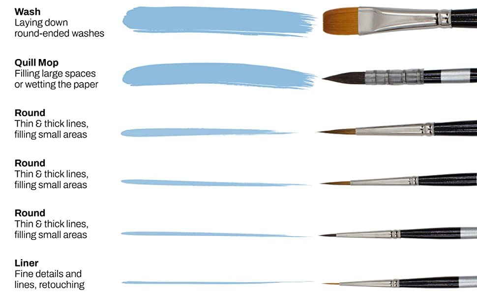 Juego de pinceles para acuarela Trekell - Pinceles profesionales para  artistas