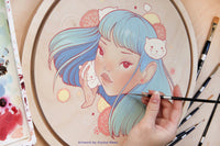 Alyssa Mees Trekell Round Circle Raw Wood Floater Panel Baltic Birch Wooden Canvas and frame for oil, acrylic, watercolor, gouache, ink, enamel, charcoal, pencil, and pyrography Trekell Art Supplies