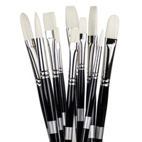 Trekell Art Supplies Opal Synthetic Hog Bristle Artist Brushes Vegan Friendly For oil and acrylic paint long handle oil painter acrylic painter