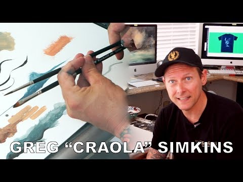 Greg Craola Simkins Trekell Art Supplies Golden Taklon Artist Brushes Demonstration