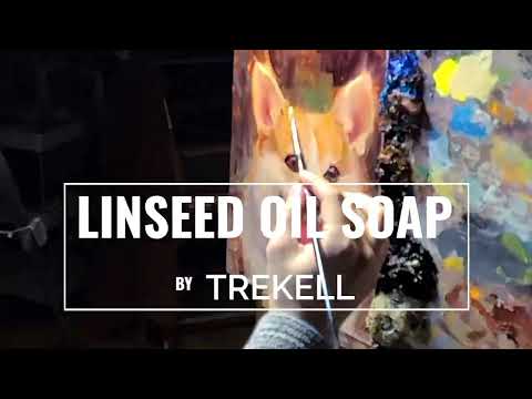 Video Trekell Linseed Oil Artist Brush Soap for cleaning and washing oil painting, enamel painting, water mixable oil painting brushes Trekell Art Supplies