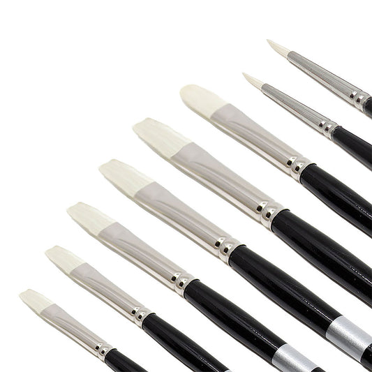 Kim VanDerHoek 8 Piece Artist Brush Set Trekell Art Supplies Opal Brushes for oil and acrylic paint synthetic vegan friendly