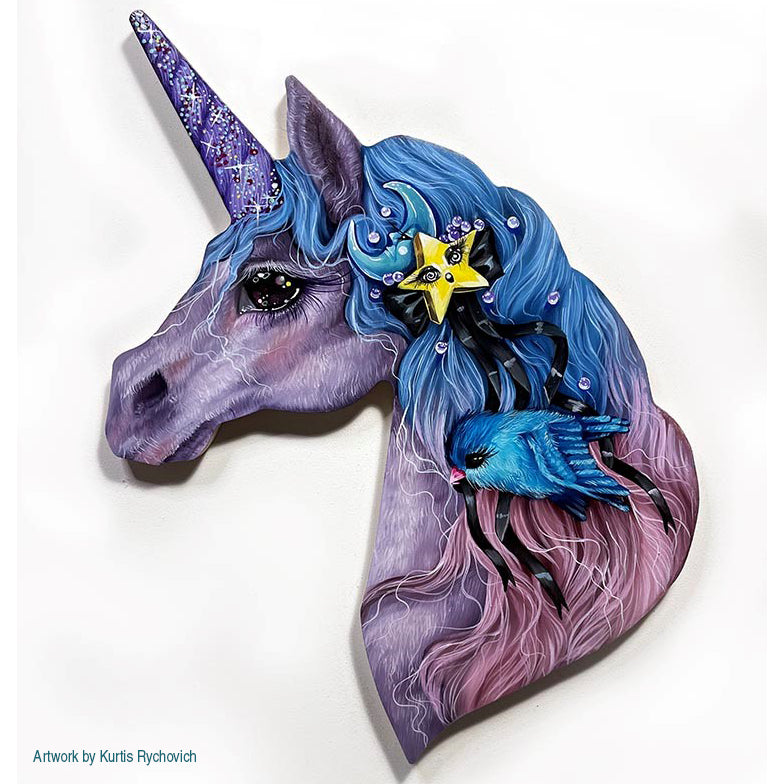 Kurtis Rychovich Unicorn Panel - Trekell Art Supplies Wooden Painting Canvas Raw Wood Baltic Birch for oil acrylic watercolor gouache ink enamel paint and pyrography