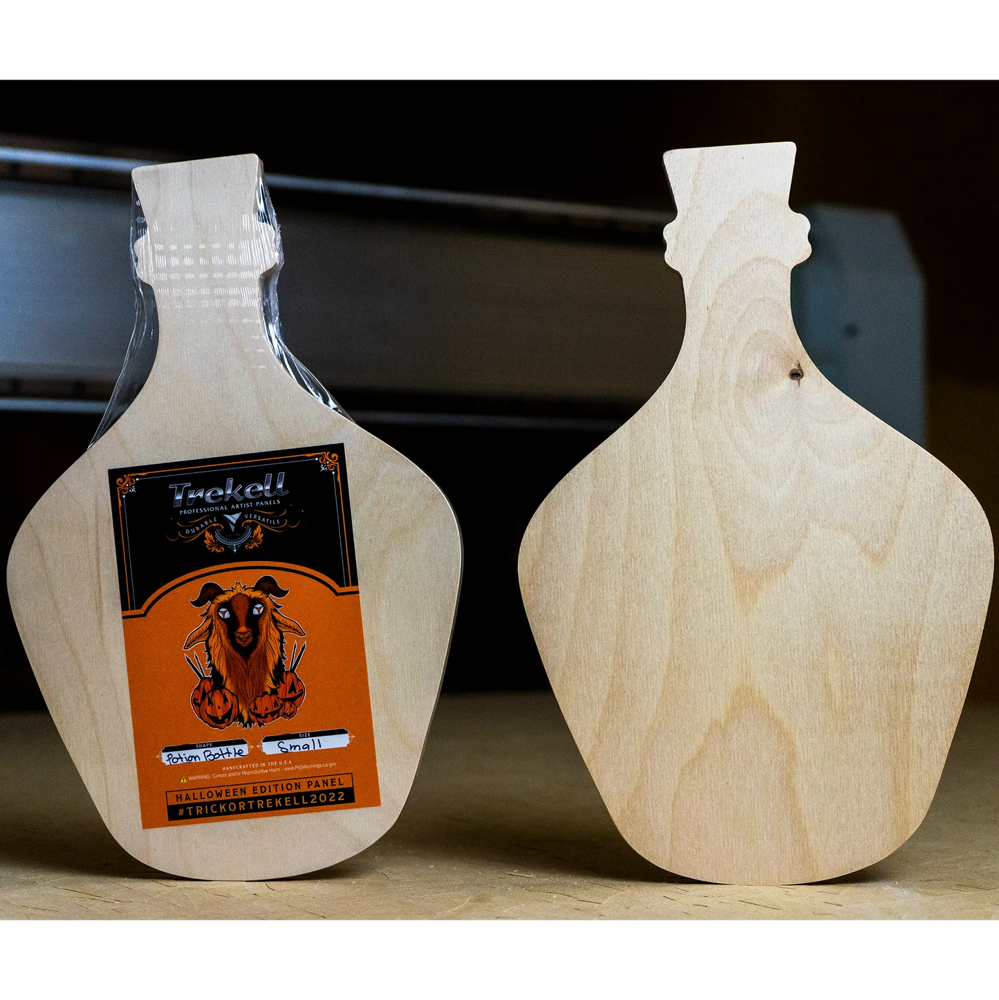 potion bottle halloween art panel wood trekell art