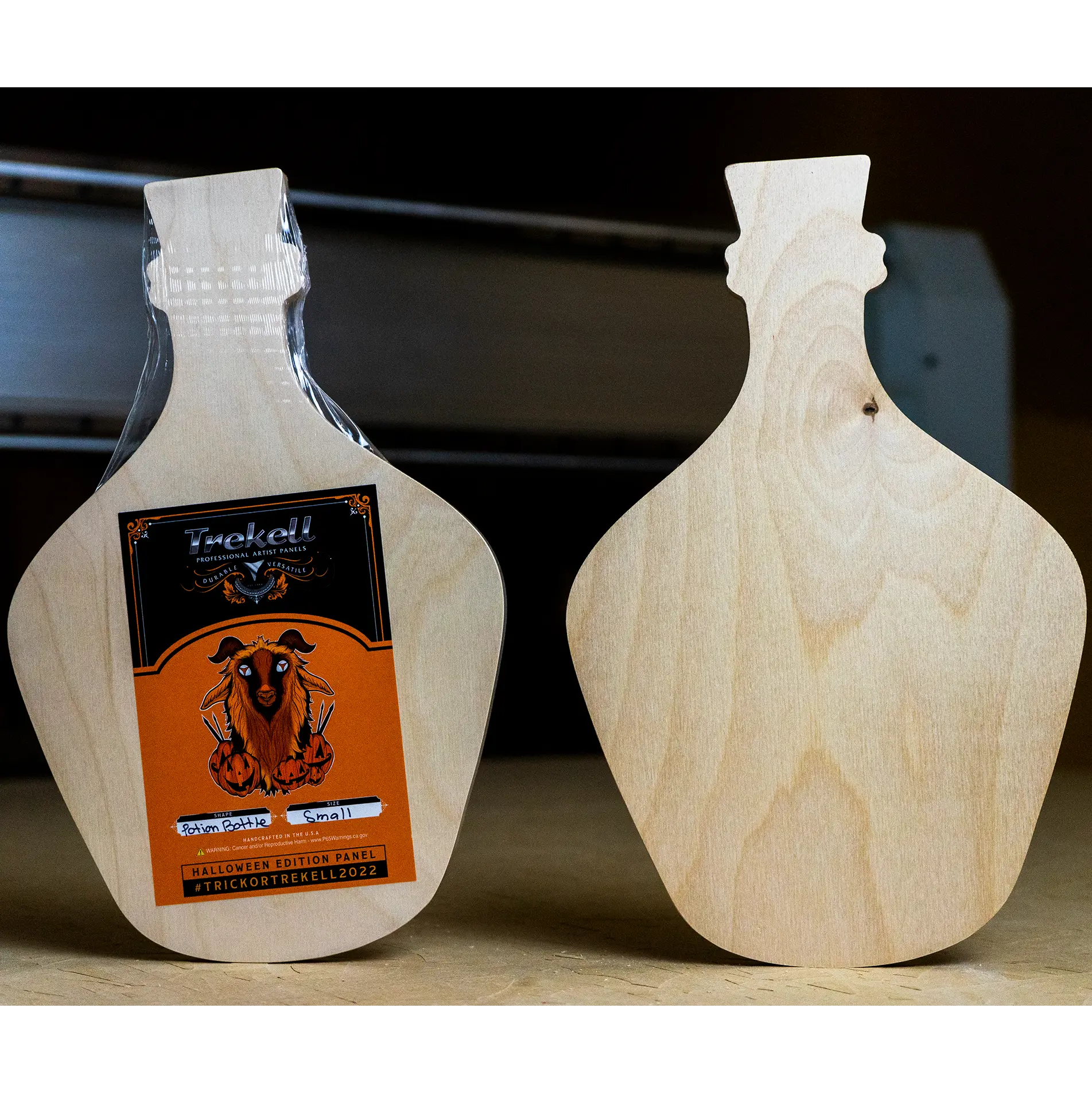 potion bottle halloween art panel wood trekell art