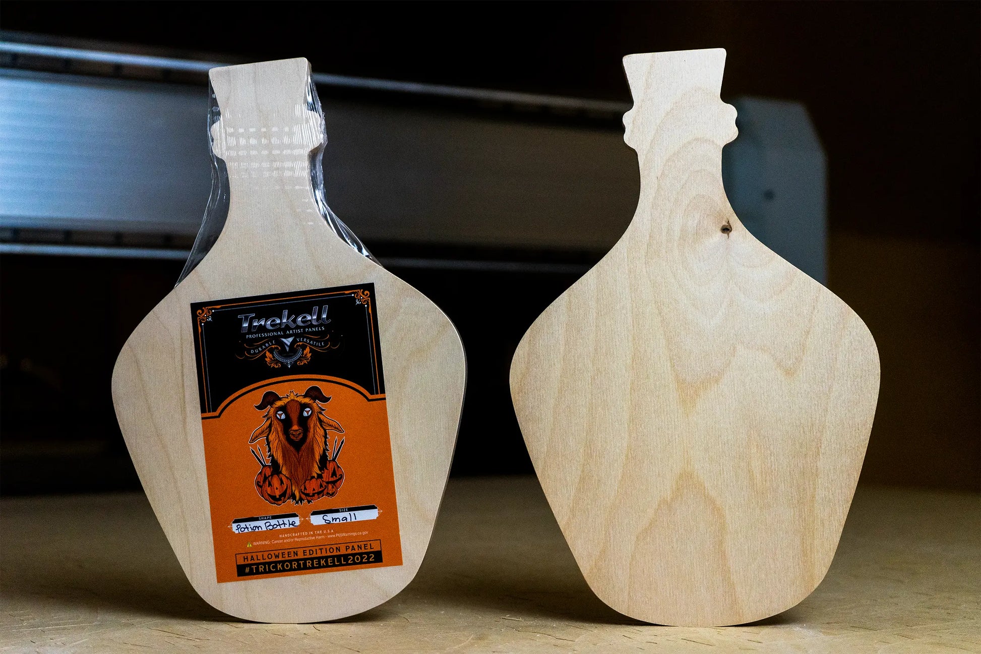 potion halloween art panel wood trekell potion bottle