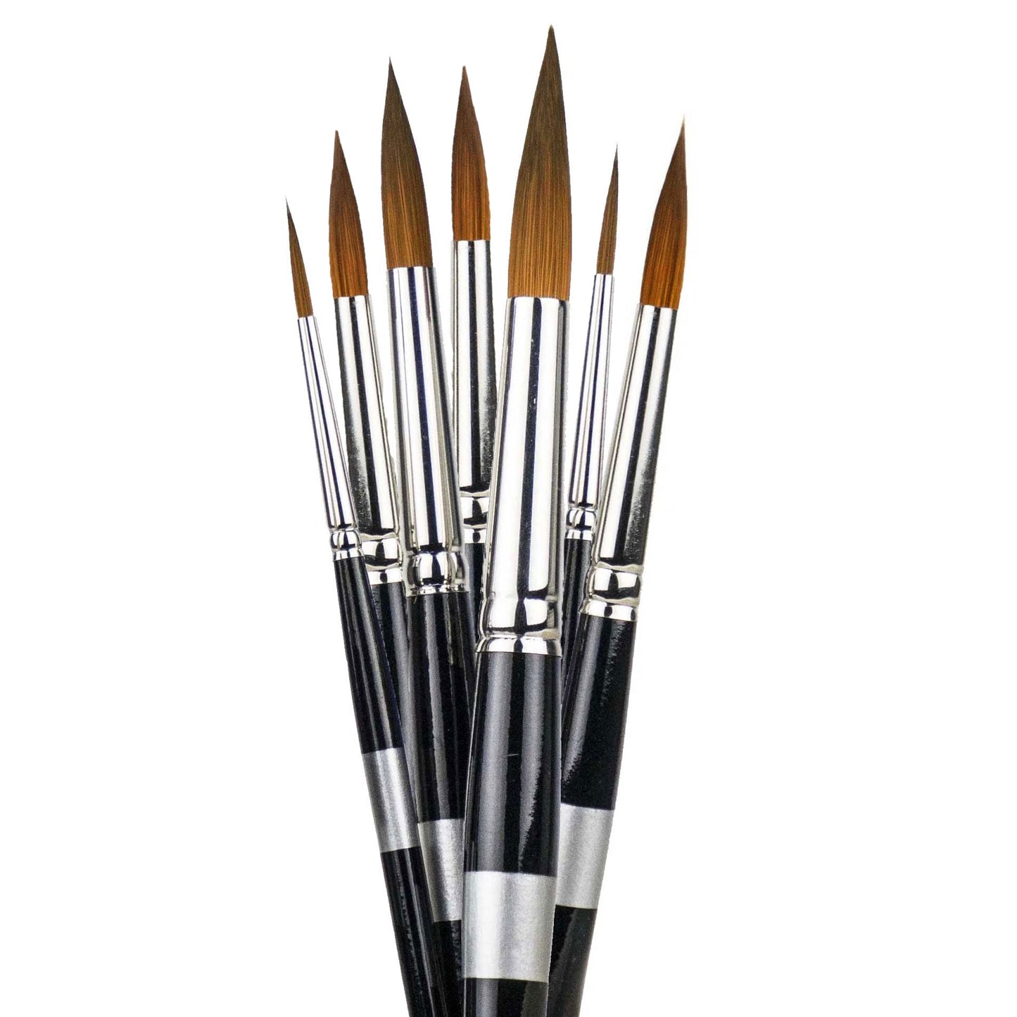 Protégé Plus - Synthetic Kolinsky Artist Brushes For All Media - 6" Short Handle synthetic vegan friendly for oil, acrylic, watercolor, gouache, ink and enamel paint Trekell Art Supplies