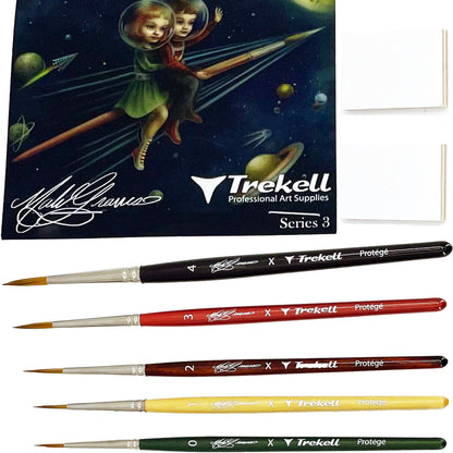 Mab Graves Miniature Artist Brush + Panel Set For All Media Oil Acrylic Watercolor Gouache Ink Enamel Paint Synthetic Vegan Friendly Trekell Art Supplies